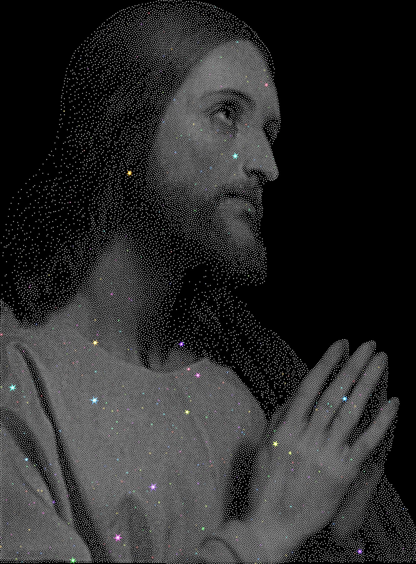 Faith Art - Jesus Portrait - crystal effect